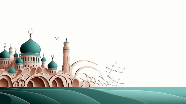 Islamitisch ontwerp als achtergrond met moskee