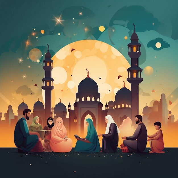 islamitische achtergrond ramadan illustratie eid al fitr achtergrond