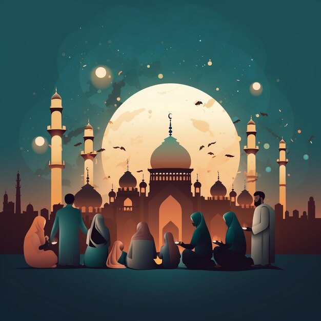 islamitische achtergrond ramadan illustratie eid al fitr achtergrond