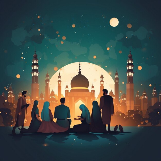 islamitische achtergrond ramadan illustratie eid al fitr achtergrond