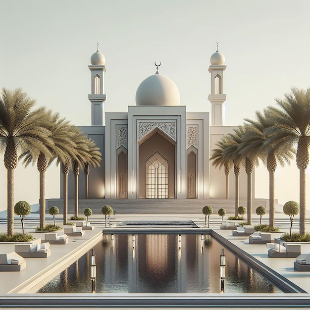 Islamitische achtergrond realistisch Eid Mubarak speciale 3d ai gegenereerd