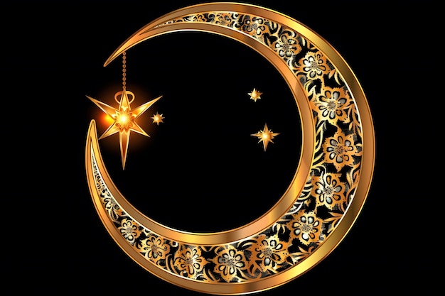 Foto islamitische begroeting ramadan kareem kaart ontwerp achtergrond met halve maan
