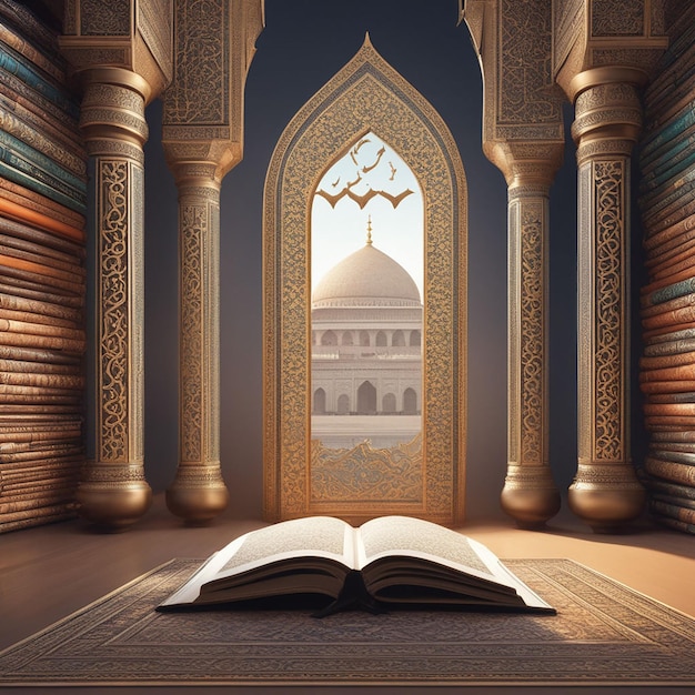 Foto islamitische boog ontwerp moskee illustraties moslim gebed ramadan