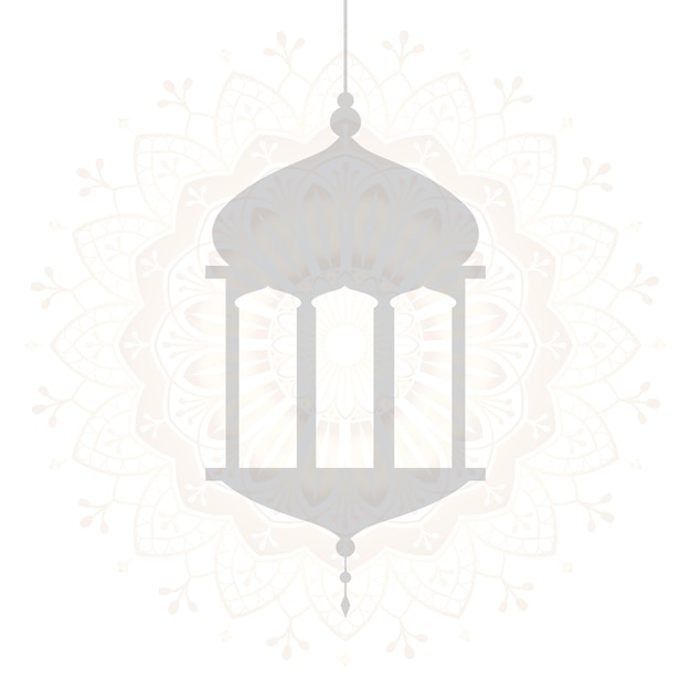 Islamitische grijze lantaarn ontwerp element transparant png