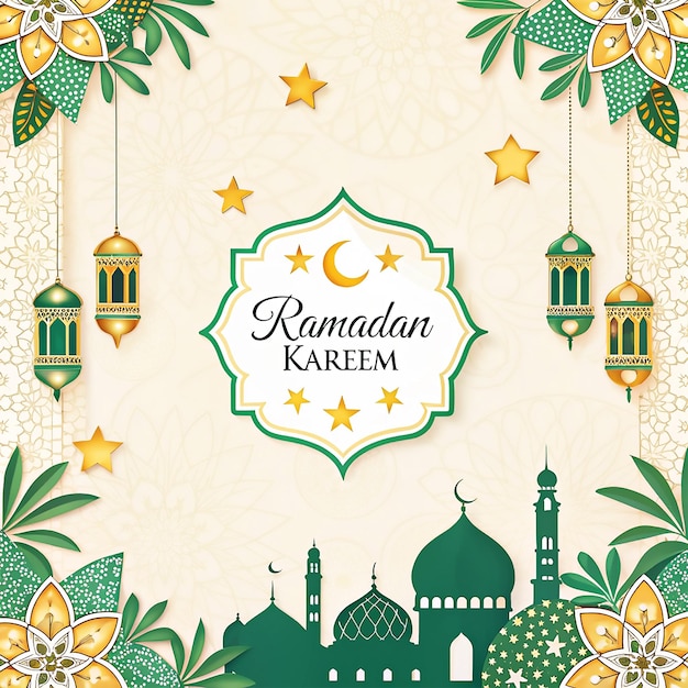 Islamitische groeten ramadan kareem kaart viering achtergrond