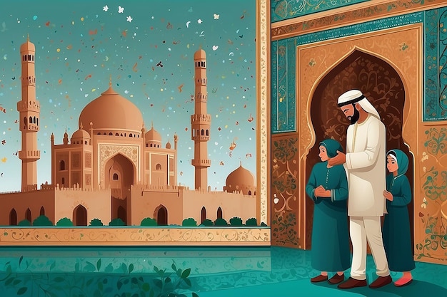 Islamitische sociale media Ramadan Kareem illustratieontwerp