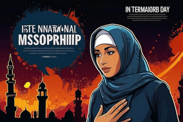 Islamophobie stop hatelam achtergrond poster ontwerp
