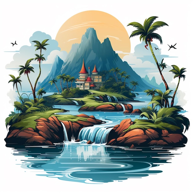 island cartoon logo