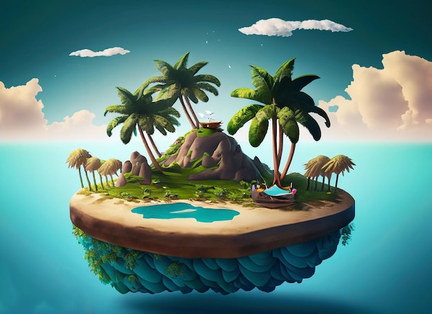 Photo island floating