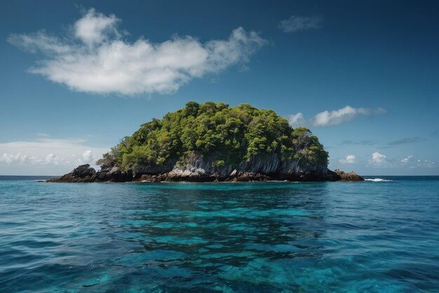 Foto un paesaggio insulare con il mare blu