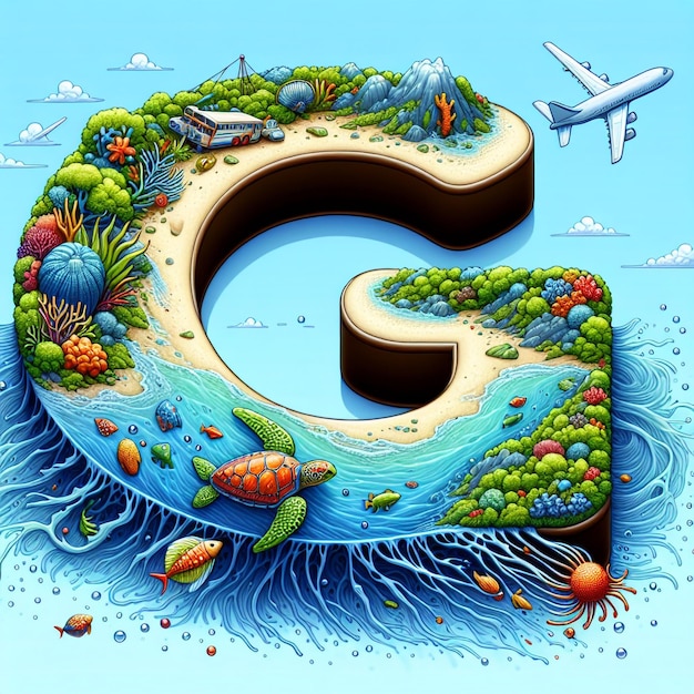 Логотип острова красивый путешествие отдых на пляже море цифровое изображение искусство 19