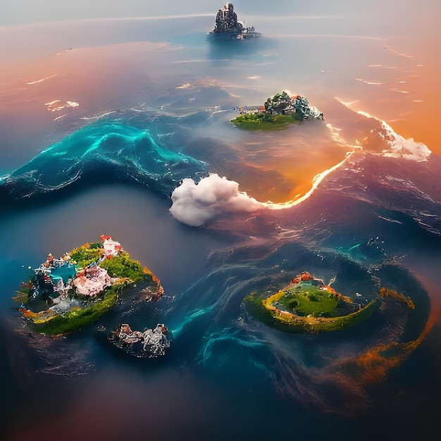 Photo an island in the middle of the ocean