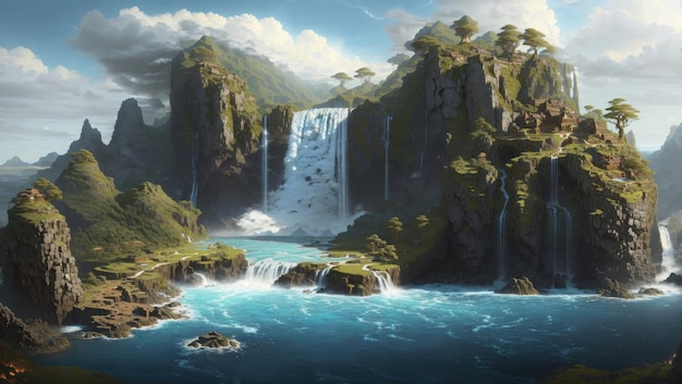 Island Oasis A Detailed Matte Painting