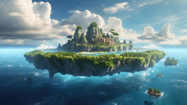 Island in the Ocean An Epic Fantasy Landscape
