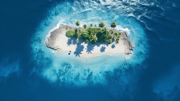 Island paradise aerial view background