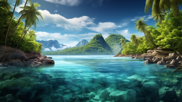 Photo island paradise background