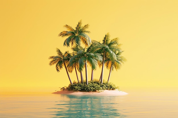 island on the sea 3d background