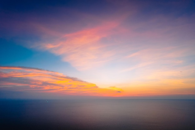 Island seascape Evening tropical island bird's eye view