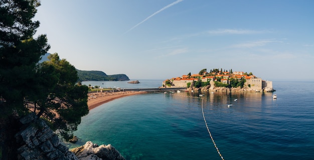 Island of sveti stefan panoramic shot