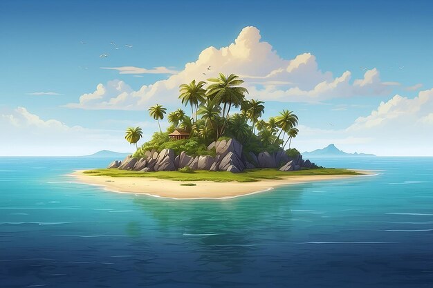 Foto island view stock illustration