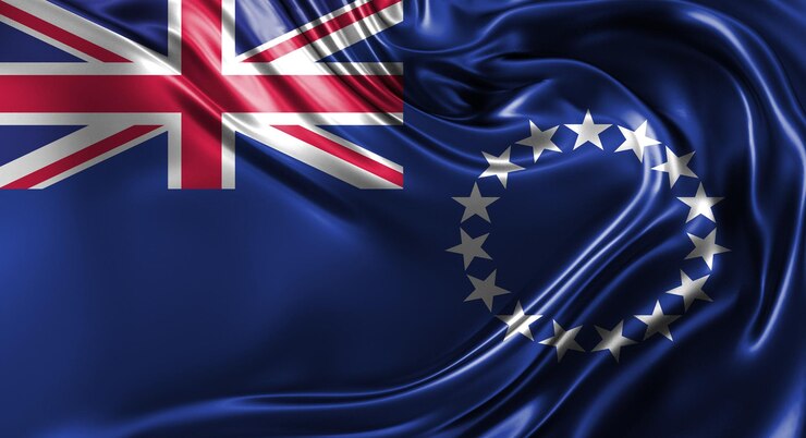 Photo island wave flag of silk illustration and island national flags background
