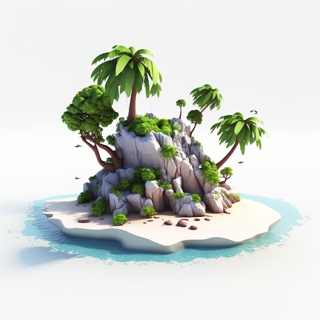 A island with palm trees on it