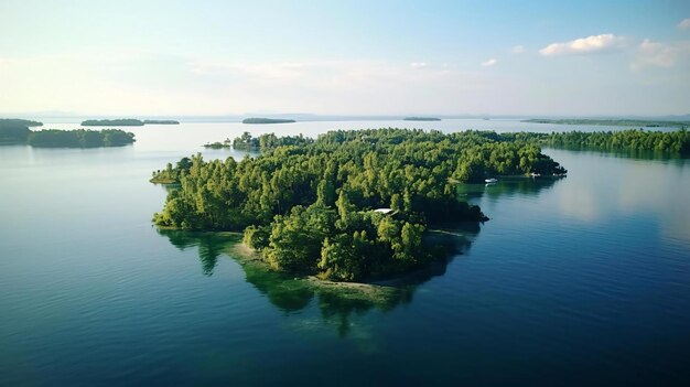 Photo an island with trees in the water