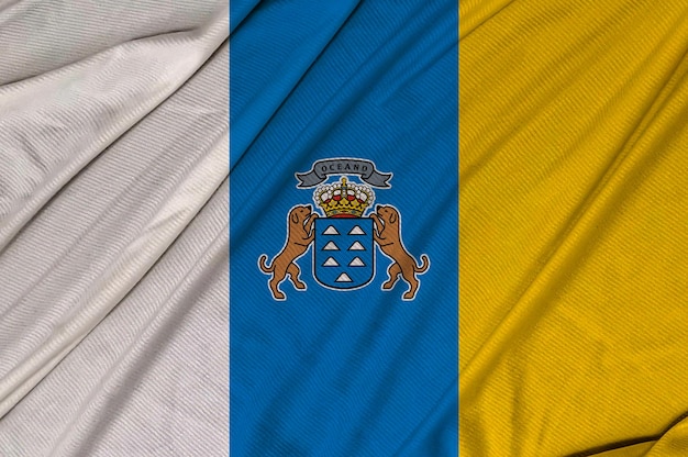 Islas Canarias realistic 3d textured waving flag