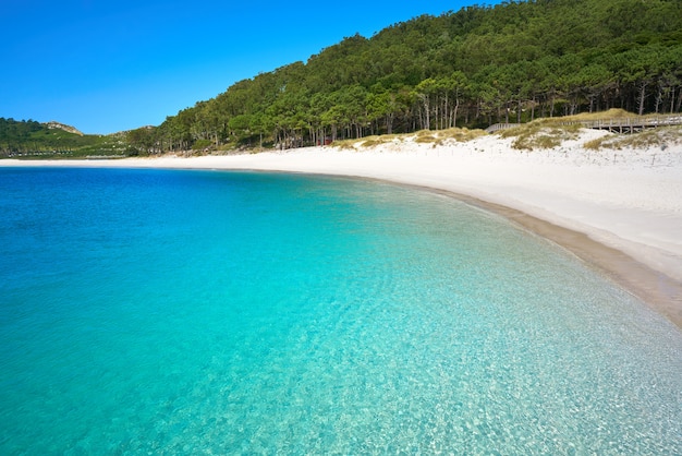 Islas Cies-eilanden strand turkoois in de buurt van Vigo Galicië