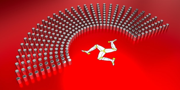 Isle of Man vlag stemmen parlementaire verkiezing concept 3D illustratie