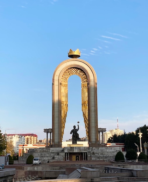 Ismoil Somoni monument in Dushanbe, capital of Tajikistan