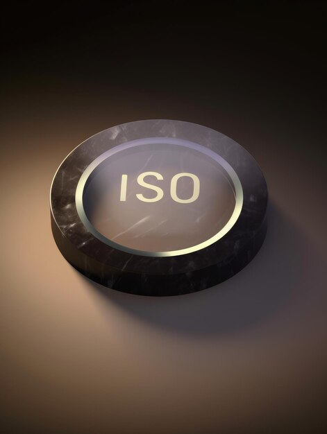 A ISO icon with translucent glass isometric view Generative AI