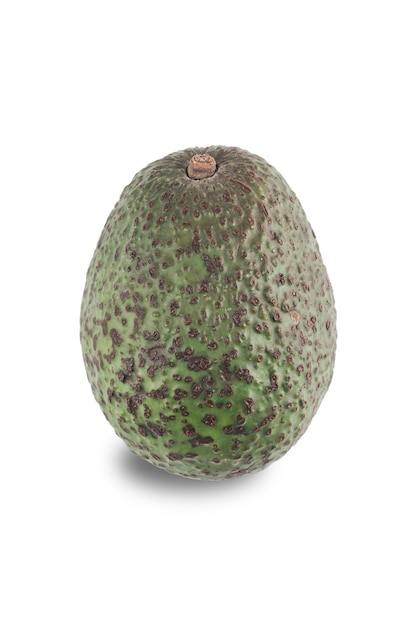 Foto isolare - avocado su sfondo bianco. primo piano con uno spazio di copia per il testo. orientamento verticale.