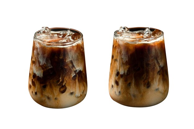 Isolate a cup of ice coffee set