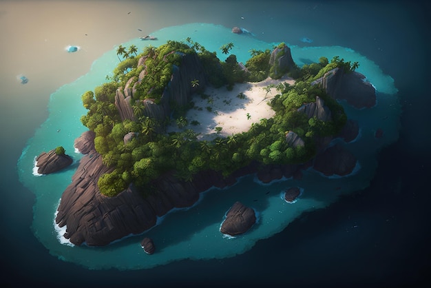 Isolate Island of a fantasy world