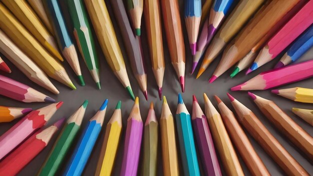 Isolate of multicolored wooden pencils