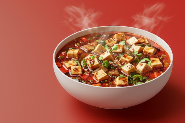 Photo isolate sichuan tofu on background