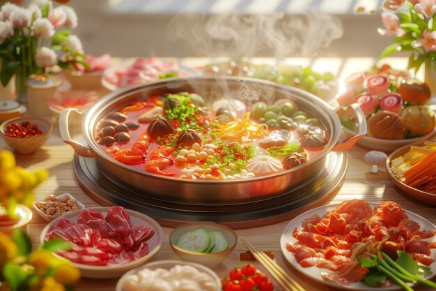 Photo isolate sukiyaki on bokeh style background