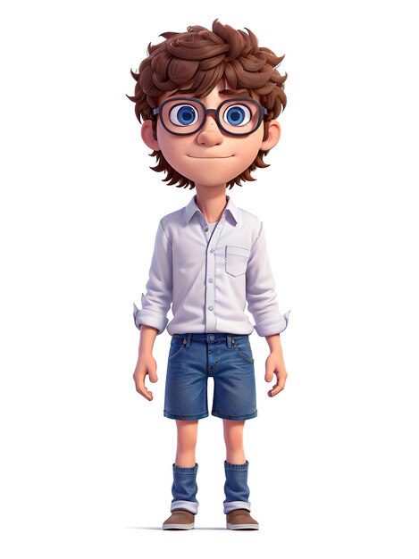 isolated 3D boy character on white background