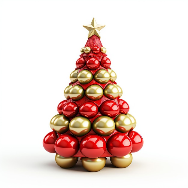 Isolated 3D Christmas Tree on a White Background