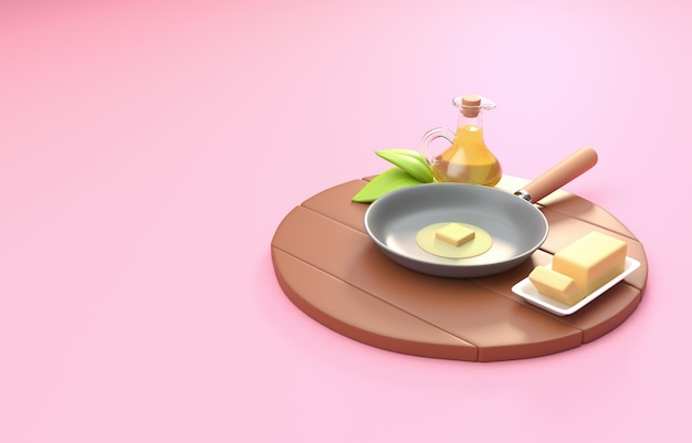 Isolated 3D Cooking 3D Illustration