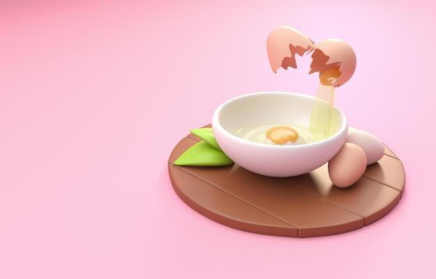 Isolated 3D Eggs 3D Illustration