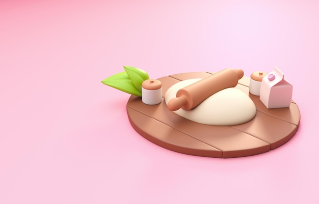 Isolated 3D Kneading 3D Illustration