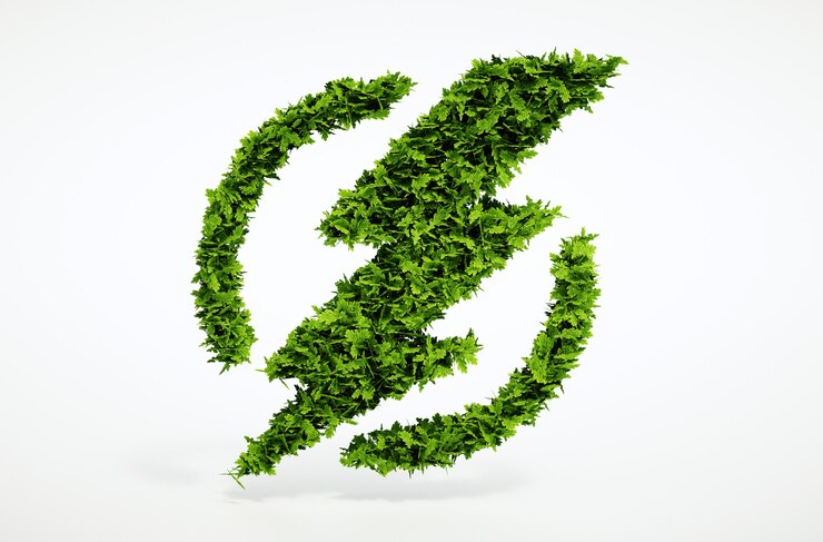 Photo isolated 3d render ecology flash symbol image with white background