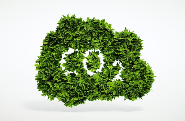 Isolated 3d render natural CO2 symbol with white background