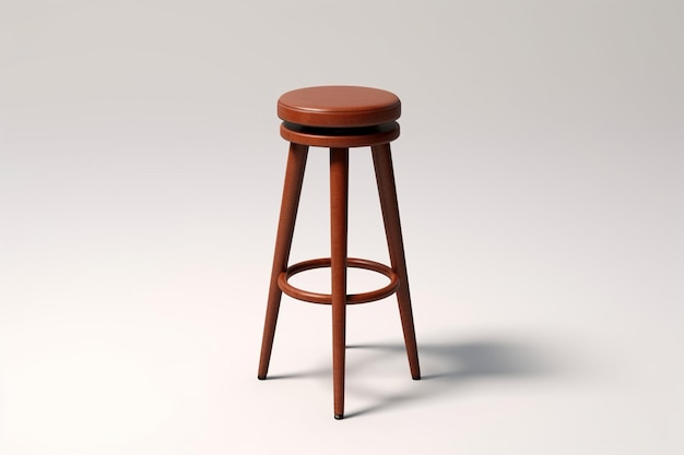 Photo isolated 3d render of wooden barstool