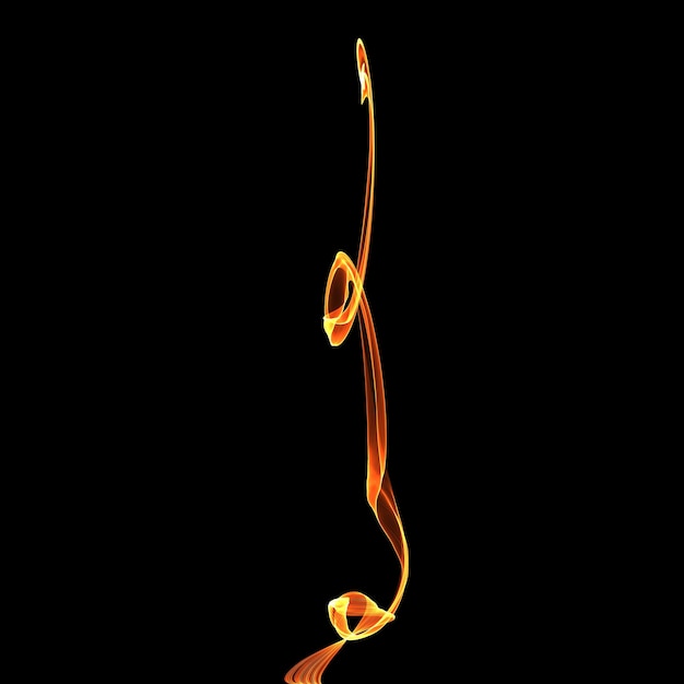 Isolated abstract fire effect on black night background