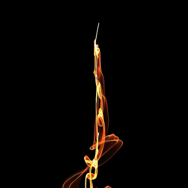 Isolated abstract fire effect on black night background