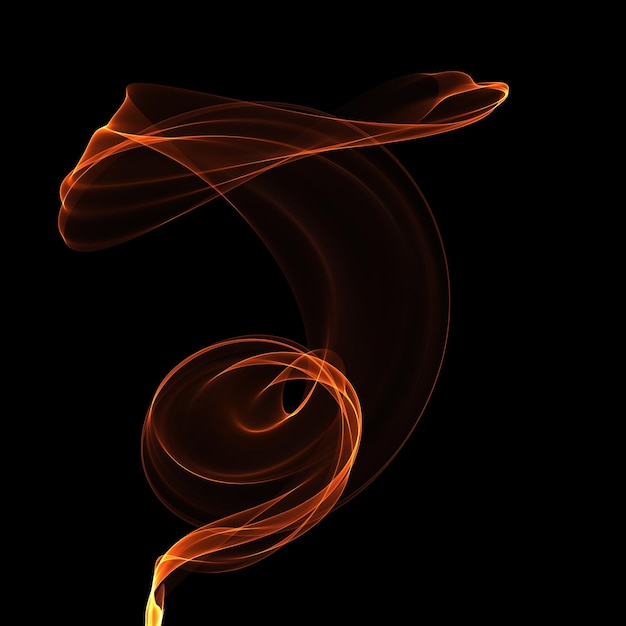 Isolated abstract fire effect on black night background