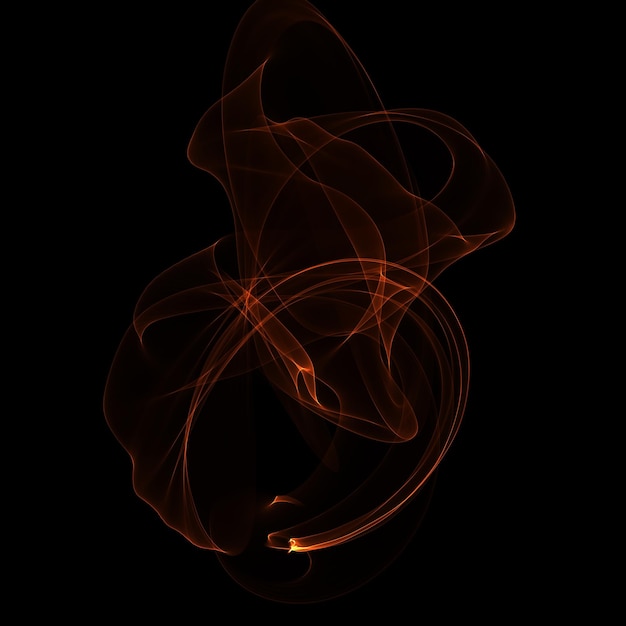 Isolated abstract fire effect on black night background